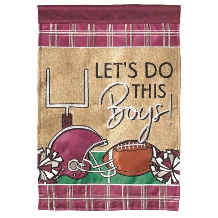 13 X 18 In Double Applique Football In Ms Maroon  Grey Polyester Garden Flag